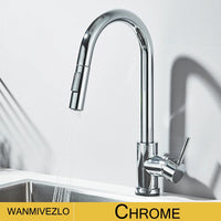 WanmiLizlo-Robinet de cuisine à levier unique, pivotant à 360 °, eau chaude et froide