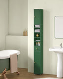 Armoire de salle de bain haute SoBuy BZR34 à 5 compartiments, 1 tiroir et portes, blanche, dimensions approximatives : 20 x 180 x 20 cm.