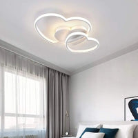 Plafonnier LED à intensité variable, 64W, 4800LM, design en forme de cœur, lampe avec télécommande, 3000-6500K, plafonnier LED moderne