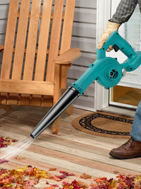 Souffleur de feuilles sans fil avec 2 batteries, souffleur d'air électrique portatif pour feuilles, neige et poussière, remplacement pour Makita 18V