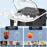 Machine à glaçons Loefme Desktop entièrement automatique en forme de balle, 12 kg/24 h, production de glace rapide, idéale pour un usage domestique, nettoyage automatique.