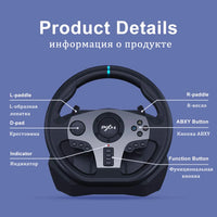 Volant de jeu PXN V9 Gen2/V9 270 ° /900 °   Simulateur de course pour PS4,PS3, PC Windows 7/8/10/11,Xbox One,Xbox Series X/S