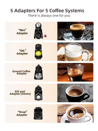 HiBREW Machine à café à capsules multiples, chaud/froid Dolce Gusto lait Nespresso Capsule ESE Pod café moulu cafétéria 20Bar 5 en 1