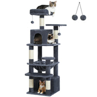 Grand arbre et tour pour chats d'intérieur, avec postes à gratter recouvertes de Sisal, hamac spacieux, perchoirs rembourrés et condos, jouets pour chats