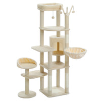 Grand arbre à chat pour grands chats d'intérieur, tour de chat haute pour gros chats avec hamac super grand, arbres grimpant pour chats avec tire à gratter