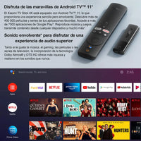 Clé TV connectée Xiaomi 4K, Android TV 11, processeur quadricœur Cortex-A35, 2 Go de RAM, 8 Go de ROM, Netflix, Wi-Fi, Assistant Google, dongle TV
