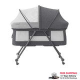 Lit de voyage Baby Grab-and-go avec matelas et roues silencieuses, berceau à bascule convertible, XYT-001