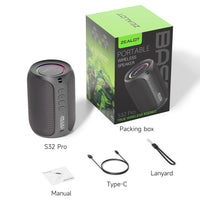 ZEALOT-S32PRO Portable Bluetooth 5.2 Haut-Parleur Extérieur Étanche Sans Fil TWS Mini Colonne Boîte Haut-Parleur Extérieur TF Carte HONBox