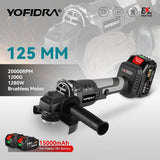 Meuleuse d'angle électrique sans balais YOFIDRA 1200W 125MM, machine de polissage et de découpe sans fil portable pour batterie Makita