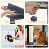 Grand arbre à chat pour grands chats d'intérieur, tour de chat haute pour gros chats avec hamac super grand, arbres grimpant pour chats avec tire à gratter