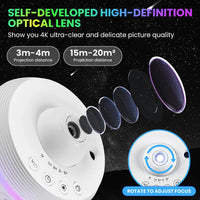 Projecteur de ciel étoilé de type planétarium, veilleuse galaxie rotative à 360° avec télécommande et minuterie, lampe d'ambiance pour chambre d'enfant