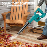 Souffleur de feuilles sans fil avec 2 batteries, souffleur d'air électrique portatif pour feuilles, neige et poussière, remplacement pour Makita 18V
