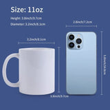 HTVRONT Lot de 6 tasses à sublimation de 11 OZ, ensemble vierge, gobelets classiques avec poignées pour Latte, bricolage, cadeau pour papier à sublimation