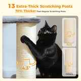 Gros arbre à chat pour chats de grande taille tour à chat robuste avec plusieurs niveaux maison à chat arbre d'escalade avec hamac 11 poteaux en Sisal grand perche