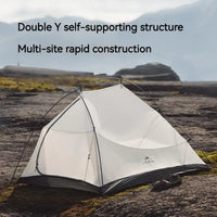 Tente de camping ultralégère Naturehike Cloud Up Pro pour 2 personnes, 3 saisons, moustiquaire 20D, portable, pour la randonnée et les voyages en plein air, avec tapis de sol.