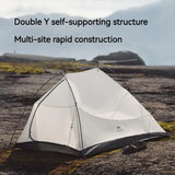 Tente de camping ultralégère Naturehike Cloud Up Pro pour 2 personnes, 3 saisons, moustiquaire 20D, portable, pour la randonnée et les voyages en plein air, avec tapis de sol.