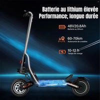 Trottinette électrique adulte S13, autonomie 75-90 km, 48 V 20,8 Ah, moteur 1000 W x 2, toilettes électriques pliables, TODIMART