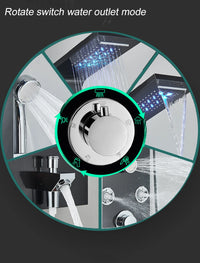 Robinet de douche à lumière LED noire, salle de bains, SPA, Jet de Massage, système de colonne de douche, cascade, panneau de douche de pluie, robinet pulvérisateur de Bidet