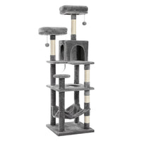 Grand arbre à chat pour grands chats d'intérieur, tour de chat haute pour gros chats avec hamac super grand, arbres grimpant pour chats avec tire à gratter