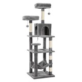Grand arbre à chat pour grands chats d'intérieur, tour de chat haute pour gros chats avec hamac super grand, arbres grimpant pour chats avec tire à gratter