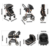 Poussette légère Magic ZC, poussette bébé 3 en 1, landau pour bébé, poussette légère en PU 3 en 1