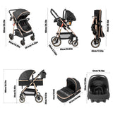 Poussette légère Magic ZC, poussette bébé 3 en 1, landau pour bébé, poussette légère en PU 3 en 1