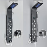 Robinet de douche à lumière LED noire, salle de bains, SPA, Jet de Massage, système de colonne de douche, cascade, panneau de douche de pluie, robinet pulvérisateur de Bidet