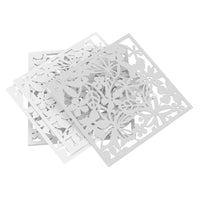 Panneau d'écran en PVC avec papillon, fleur, oiseau, fleurs creuses, 40x40cm, 12 pièces