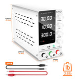 KUAIQU Adjustable Switching DC Power Supply 30V 10A 6A Lab Bench Power Supply 60V 5A 120V 3A Output Preset Current 20A 30A 60A
