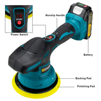 Gami – polisseuse de voiture sans fil, 8 vitesses réglables, pour épilation électrique automatique, ponçage, glaçage, outil électrique adapté à la broche de batterie Makita 18v