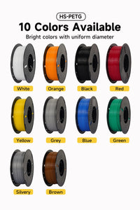 Filament KINGROON HD-PETG pour imprimante 3D, 1,75 mm, haute vitesse, Hyper PETG, 5 kg et 10 kg, couleurs assorties
