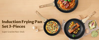 Ensemble de poêles à frire antiadhésives à Induction, poêle à frire à Induction de 3 pièces pour toutes les plaques de cuisson, poêles sans PFAS