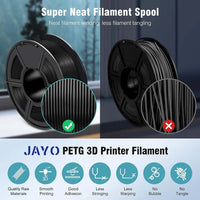 Filament PETG JAYO pour imprimante 3D FDM, 2 bobines de 1,75 mm, enroulement soigné, 2,2 kg/lot