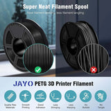 Filament PETG JAYO pour imprimante 3D FDM, 2 bobines de 1,75 mm, enroulement soigné, 2,2 kg/lot