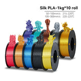 KEEPANG – Filament d'imprimante 3D PLA en soie, 5KG, Filaments de couleurs simples/doubles/Triples, 2.2LBS, 1KG/rouleau, 1.75mm ± 0.02MM, matériau d'impression 3D