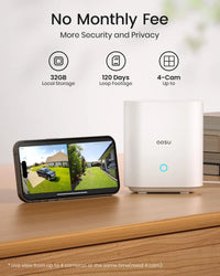 Système de caméras sans fil AOSU 3MP, kit de 2 caméras filaires, batterie 5200 mAh, vision nocturne couleur, audio bidirectionnel, ensemble de caméras de vidéosurveillance