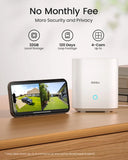 Système de caméras sans fil AOSU 3MP, kit de 2 caméras filaires, batterie 5200 mAh, vision nocturne couleur, audio bidirectionnel, ensemble de caméras de vidéosurveillance