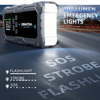 Démarreur de voiture avec compresseur d'air 26800mA/21800mAh, batterie externe, gonfleur de pneus numérique 12V