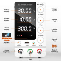 KUAIQU Adjustable Switching DC Power Supply 30V 10A 6A Lab Bench Power Supply 60V 5A 120V 3A Output Preset Current 20A 30A 60A