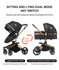 Poussette légère Magic ZC, poussette bébé 3 en 1, landau pour bébé, poussette légère en PU 3 en 1