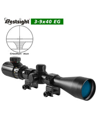 Lunette de chasse 3-9x40 avec illumination rouge ou verte, viseur optique avec montures, réticule Mil Dot, pour la chasse tactique à l'air comprimé