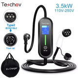 Teschev – chargeur EV 3,5 kw, Type 2, connecteur IEC 62196, 16a, 1 phase, Type 1, SAEJ1772, boîte murale, Station de recharge pour véhicule électrique