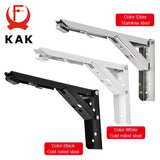 Supports d'étagère pliables KAK (lot de 2) en acier inoxydable robuste, pour un gain de place sur table ou plan de travail. Support de montage facile à monter soi-même.