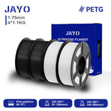 Filament PETG JAYO pour imprimante 3D FDM, 2 bobines de 1,75 mm, enroulement soigné, 2,2 kg/lot
