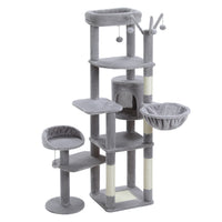 Grand arbre à chat pour grands chats d'intérieur, tour de chat haute pour gros chats avec hamac super grand, arbres grimpant pour chats avec tire à gratter