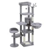Grand arbre à chat pour grands chats d'intérieur, tour de chat haute pour gros chats avec hamac super grand, arbres grimpant pour chats avec tire à gratter