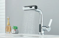 Robinet de lavabo à affichage numérique de température de cascade, pulvérisateur à jet de levage vers le bas, mélangeur d'évier d'eau chaude et froide, robinet de lavage pour salle de bains