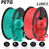 JAYO Filament d'imprimante 3D PETG / PLA / PLA PLUS 1.75mm 2.2 KG 100% matériaux d'impression 3D non toxiques sans bulle pour imprimante 3D