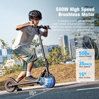 Trottinette électrique iScooter i9m 10.5Ah 500w, pliable, vitesse maximale 35 km/h, autonomie 30 km, pneus pneumatiques 10 pouces, application mobile.