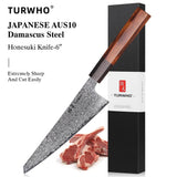 Couteau de chef japonais TURWHO forgé à la main, en acier damassé, couteau de cuisine Santoku, couteau à sashimi, couteau à pain, outil de cuisine utilitaire à lame artisanale